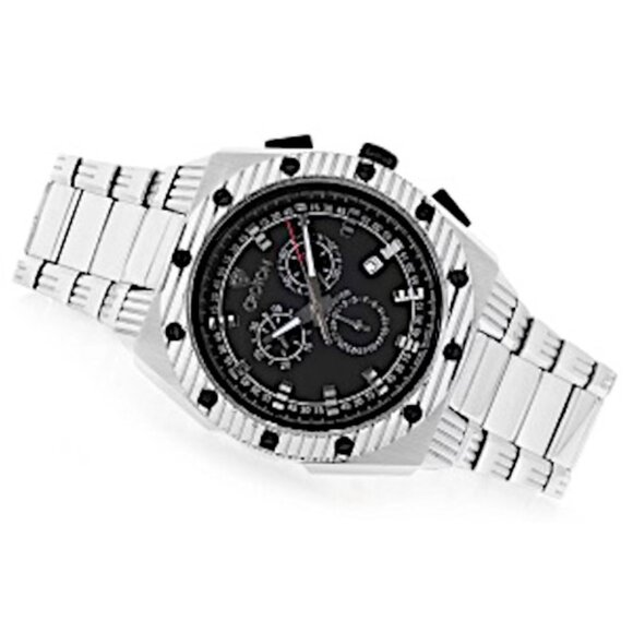 Croton CC311354SSBK Tonneau Swiss Quartz Chronomaster Watch